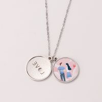 Sublimation LOVE Necklace Carved Sliding Locket Necklace