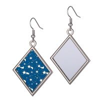 Sublimation Blank Metal Diamond Shape Earrings