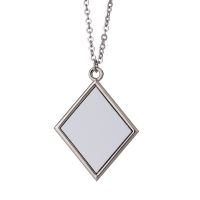 Sublimation Blank Metal Diamond Shape Necklace