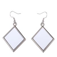 Sublimation Blank Metal Diamond Shape Earrings