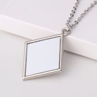 Sublimation Blank Metal Diamond Shape Necklace