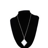 Sublimation Blank Metal Diamond Shape Necklace