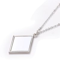 Sublimation Blank Metal Diamond Shape Necklace