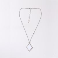 Sublimation Blank Metal Diamond Shape Necklace