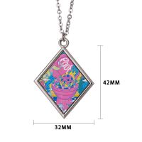 Sublimation Blank Metal Diamond Shape Necklace