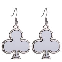 Sublimation Blank Metal Clubs Shape Earrings (Poker Series Jewelry)