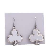 Sublimation Blank Metal Clubs Shape Earrings (Poker Series Jewelry)