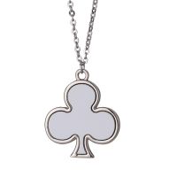 Sublimation Blank Metal Clubs Shape Necklace (Poker Series Jewelry)