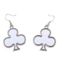 Sublimation Blank Metal Clubs Shape Earrings (Poker Series Jewelry)