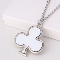 Sublimation Blank Metal Clubs Shape Necklace (Poker Series Jewelry)