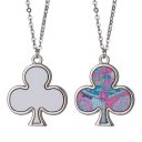 Sublimation Blank Metal Clubs Shape Necklace (Poker Series Jewelry)