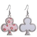 Sublimation Blank Metal Clubs Shape Earrings (Poker Series Jewelry)