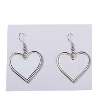 Sublimation Blank Metal Heart Shape Earrings (Poker Series Jewelry)