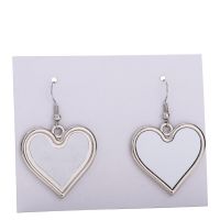 Sublimation Blank Metal Heart Shape Earrings (Poker Series Jewelry)