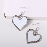 Sublimation Blank Metal Heart Shape Earrings (Poker Series Jewelry)