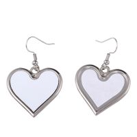 Sublimation Blank Metal Heart Shape Earrings (Poker Series Jewelry)