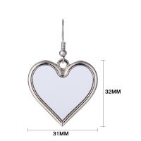 Sublimation Blank Metal Heart Shape Earrings (Poker Series Jewelry)