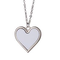 Sublimation Blank Metal Heart Shape Necklace (Poker Series Jewelry)