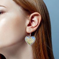 Sublimation Blank Metal Heart Shape Earrings (Poker Series Jewelry)