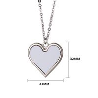 Sublimation Blank Metal Heart Shape Necklace (Poker Series Jewelry)