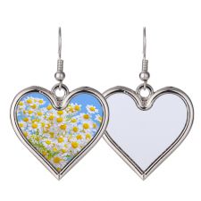 Sublimation Blank Metal Heart Shape Earrings (Poker Series Jewelry)