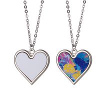 Sublimation Blank Metal Heart Shape Necklace (Poker Series Jewelry)