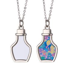 Sublimation Blank Metal Drifting bottle Necklace