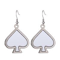 Sublimation Blank Metal Spade Shape Earrings (Poker Series Jewelry)