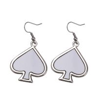 Sublimation Blank Metal Spade Shape Earrings (Poker Series Jewelry)