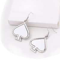 Sublimation Blank Metal Spade Shape Earrings (Poker Series Jewelry)