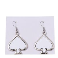 Sublimation Blank Metal Spade Shape Earrings (Poker Series Jewelry)