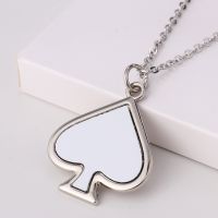 Sublimation Blank Metal Spade Shape Necklace