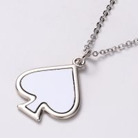 Sublimation Blank Metal Spade Shape Necklace