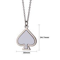 Sublimation Blank Metal Spade Shape Necklace