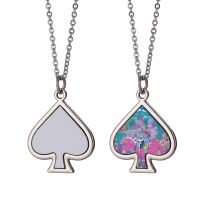 Sublimation Blank Metal Spade Shape Necklace