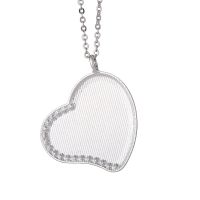 Sublimation Blank Rhinestones Heart Necklaces（silver）