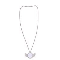 Angel wings Sublimation Blank Rhinestones Necklaces（silver）