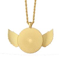 Angel wings Sublimation Blank Rhinestones Necklaces（gold）