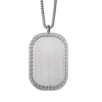 Sublimation Blank Square Fillet Rhinestones Necklaces（silver）