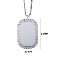 Sublimation Blank Square Fillet Rhinestones Necklaces（silver）