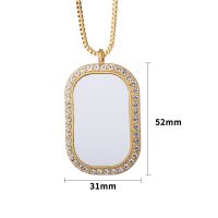 Sublimation Blank Square Fillet Rhinestones Necklaces(gold)