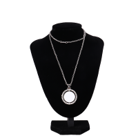 Sublimation Blank Rotatable Round Pendant Necklace(silver)