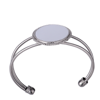 Sublimation Blank Cuff Opening Bracelet（silver）