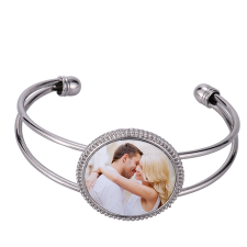 Sublimation Blank Cuff Opening Bracelet（silver）