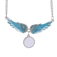 Sublimation Angel Wings Snap Button Necklaces