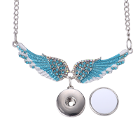 Sublimation Angel Wings Snap Button Necklaces