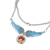 Sublimation Angel Wings Snap Button Necklaces