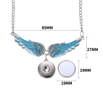 Sublimation Angel Wings Snap Button Necklaces