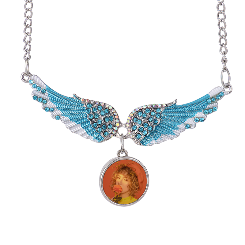 Sublimation Angel Wings Snap Button Necklaces