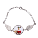 Sublimation Blank Metal Angel wing Bracelet with Round Tag